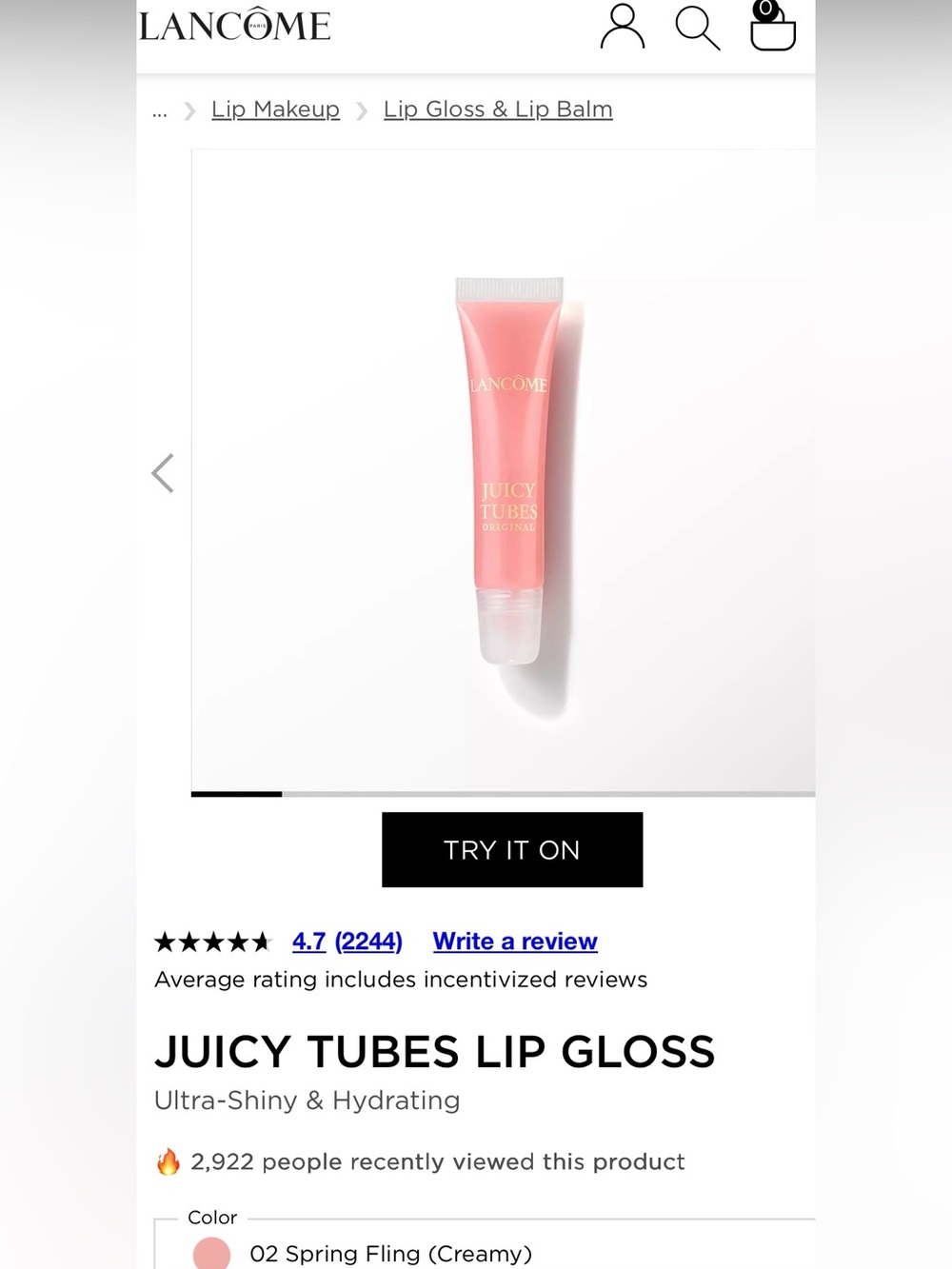 Lancome Juicy Tubes Lip Gloss - Original Spring Fling FULL SIZE
